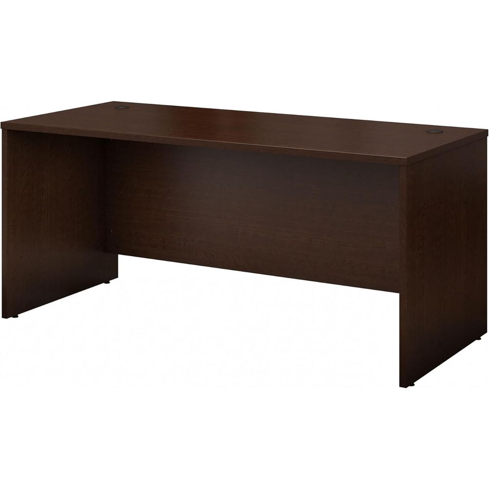 Desk Setup Workspace - 66W Office Desk in Mocha Cherry