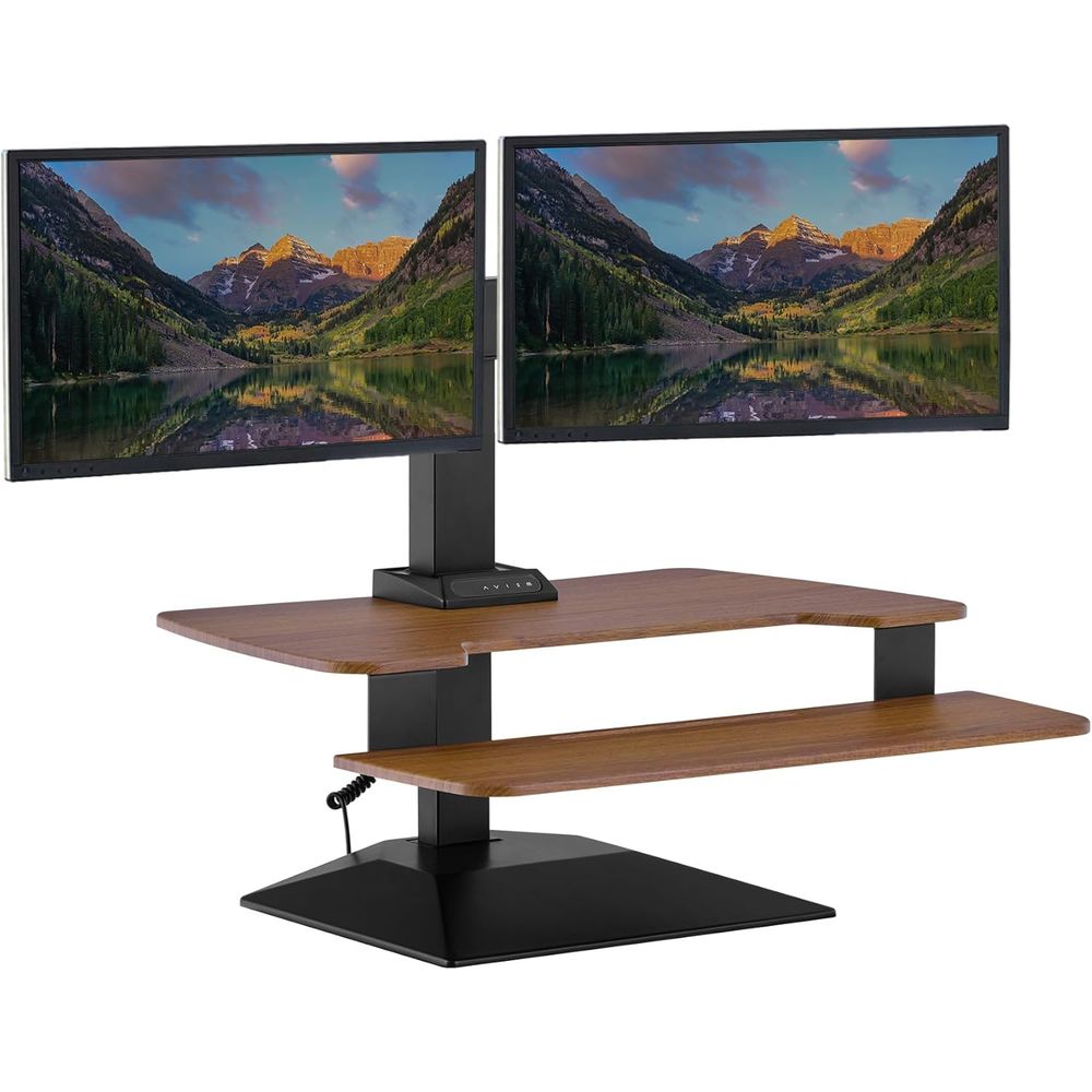 Desk Setup One Monitor - All-in-One Electric Standing Desk Converter with