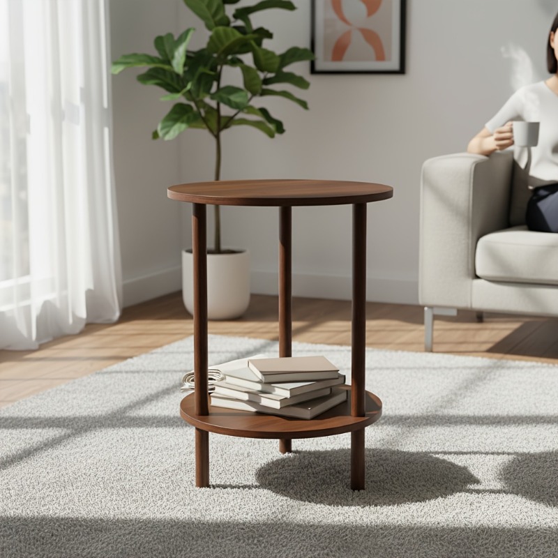 Desk Setup Modern - Modern Round Nesting Coffee Table, 2-Tier