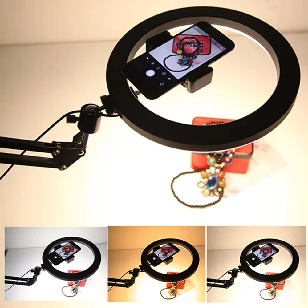 Desk Setup Modern - Nice Overhead Tripod With Ring Light
