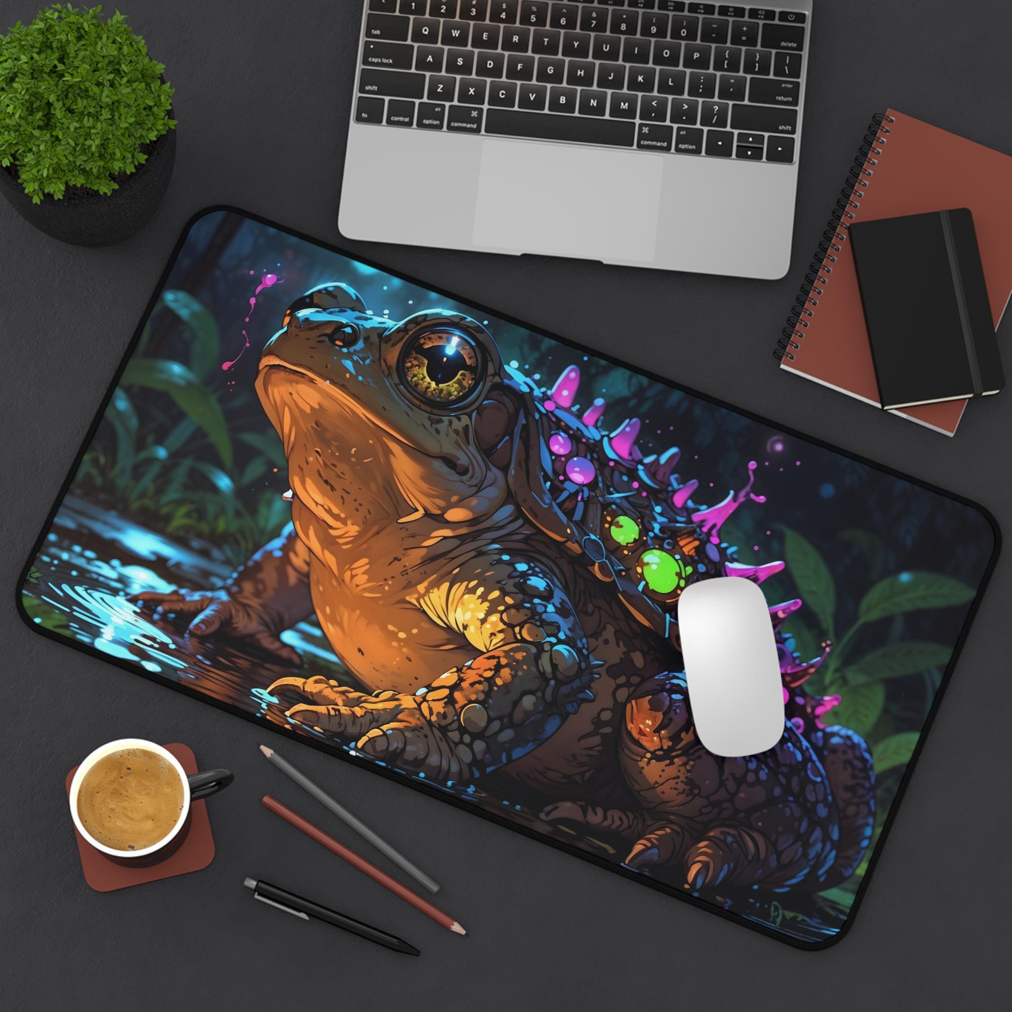 Cute Celestial Frog Desk Mat - - مراجعة Desk Setup Workspace وسعره