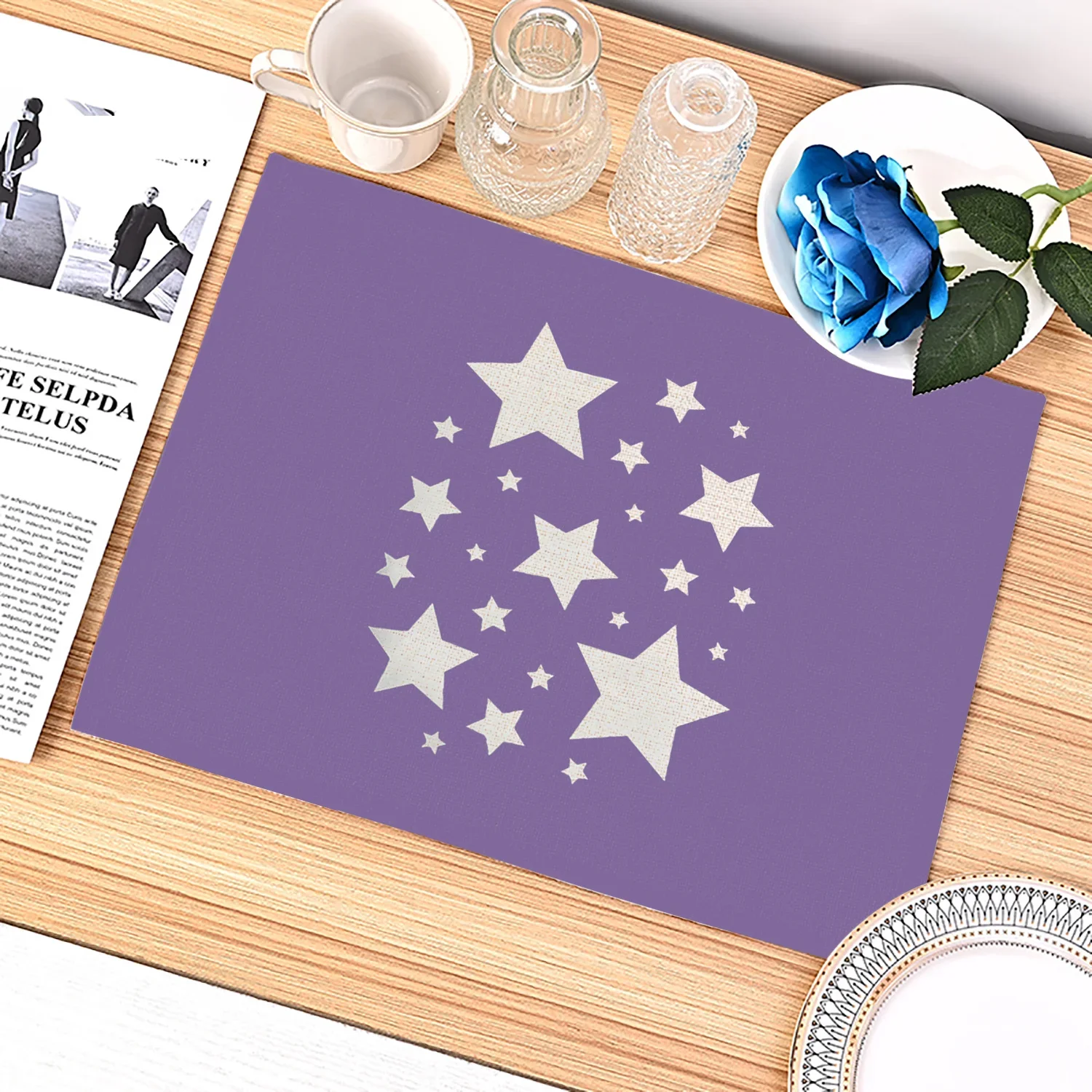 Purple Geometric Pattern Kitch - مراجعة Desk Setup Modern وسعره