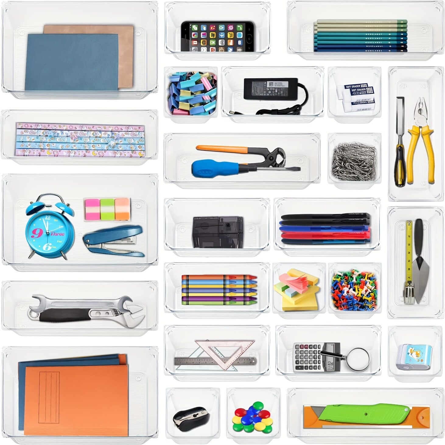7/14 Pcs Drawer Organizers Set - مراجعة Desk Setup Kit وسعره