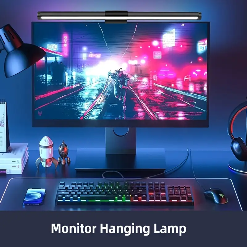 Stepless Dimming Hanging LED M - مراجعة Desk Setup On Bed وسعره