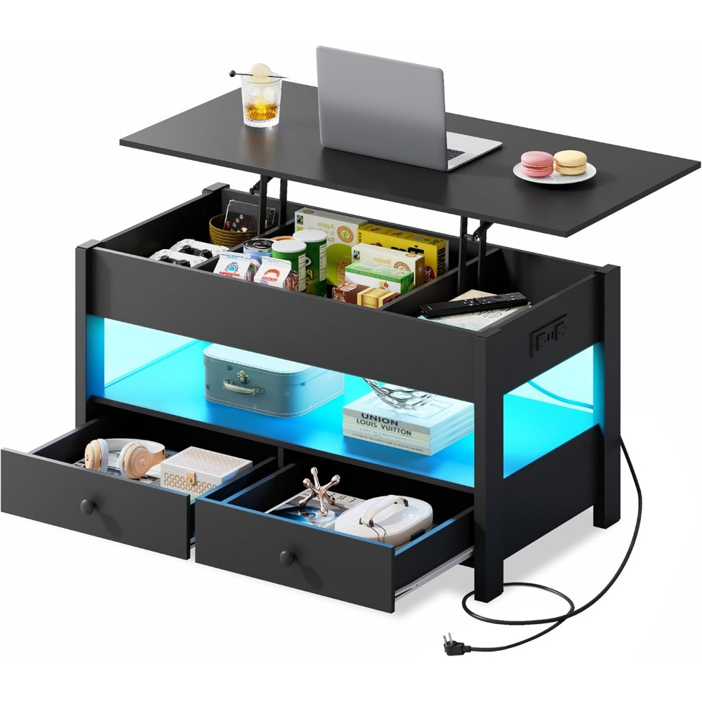 WLIVE Black Lift Top Coffee Ta - مراجعة Desk Setup Modern وسعره
