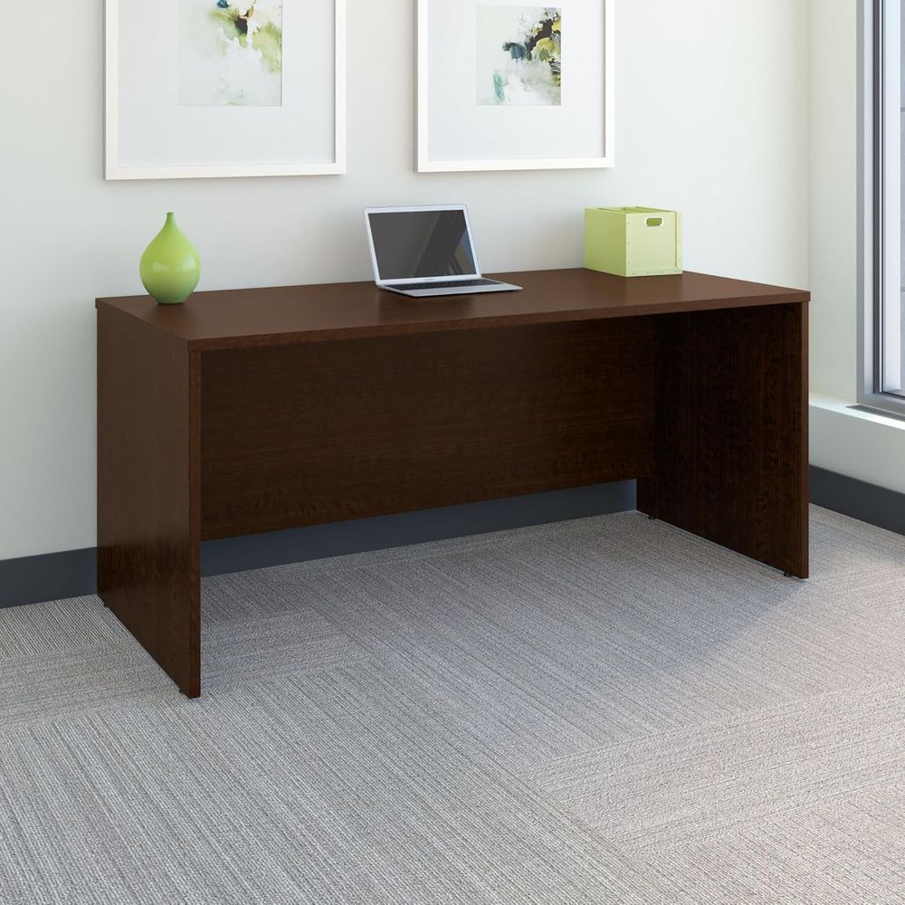 66W Office Desk in Mocha Cherr - مراجعة Desk Setup Workspace وسعره