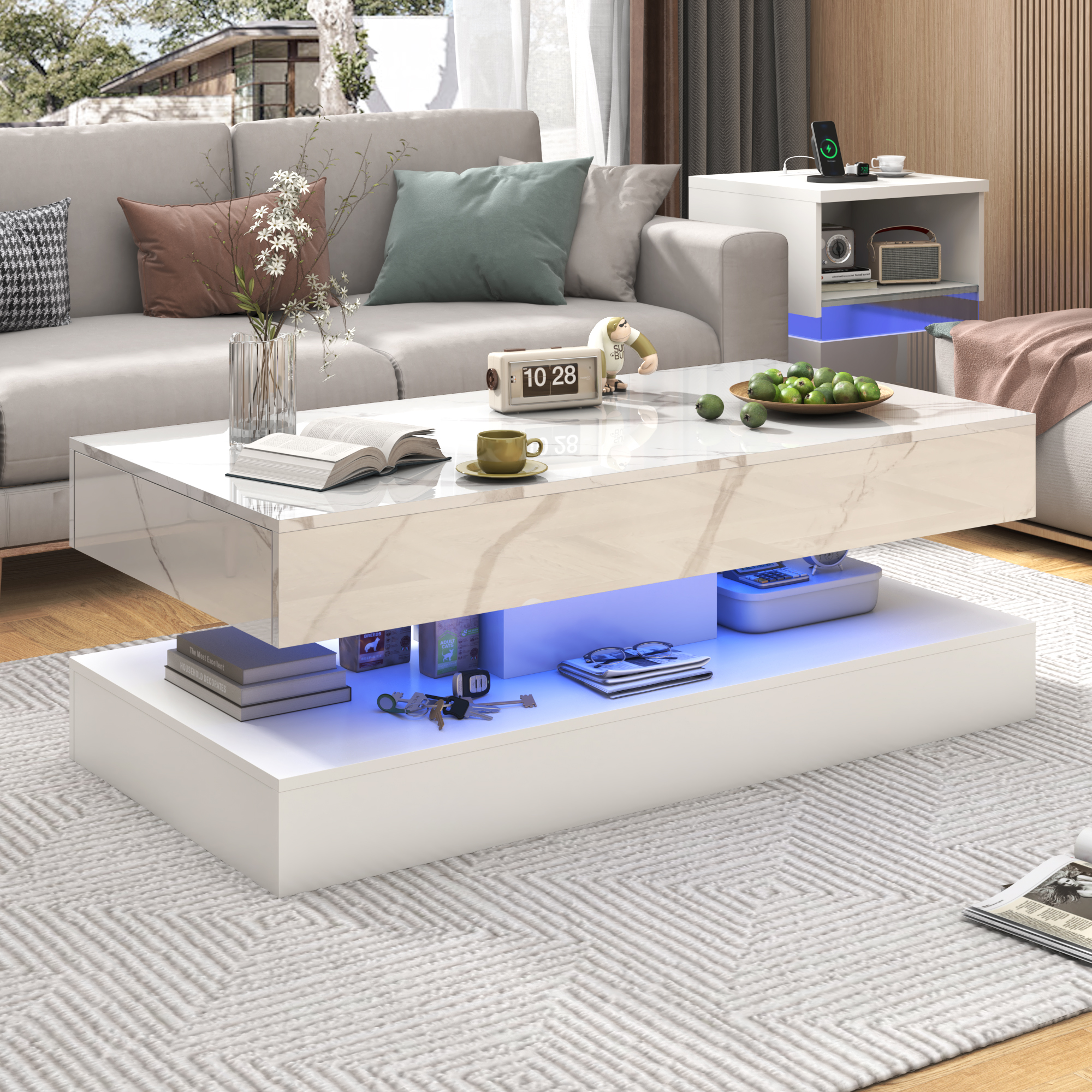 Modern Stylish Coffee Table wi - مراجعة Desk Setup Modern وسعره