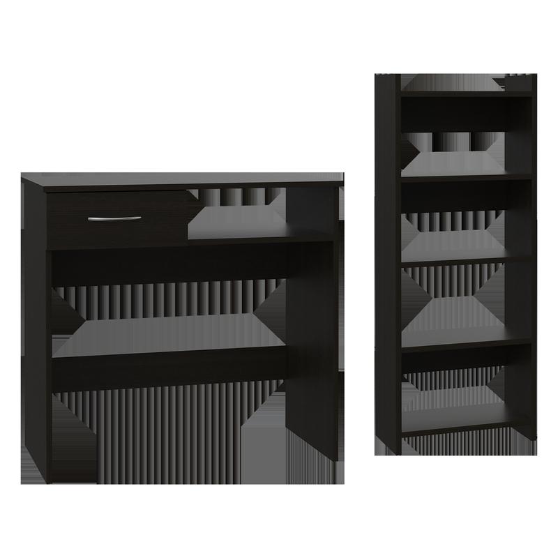 Black Home Office Set, 2-Piece - مراجعة Desk Setup Workspace وسعره