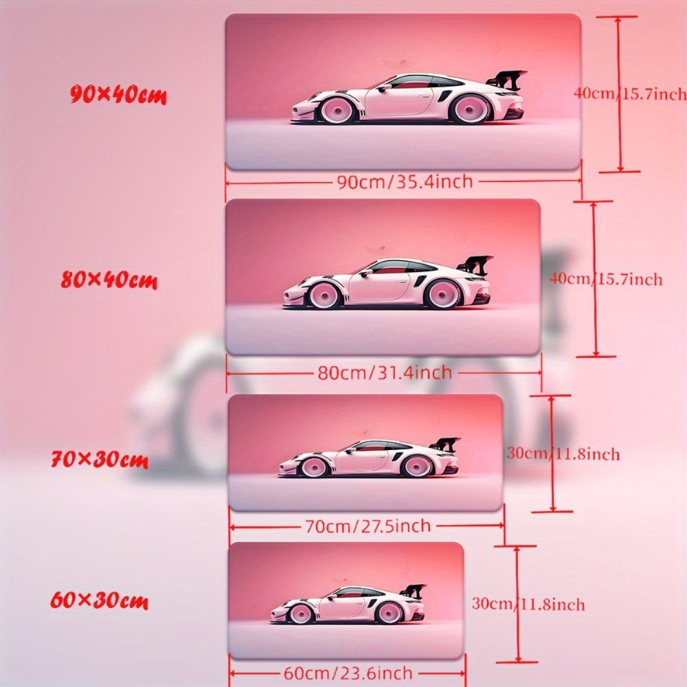 Pink Sports Car Illustration X - مراجعة Desk Setup Workspace وسعره