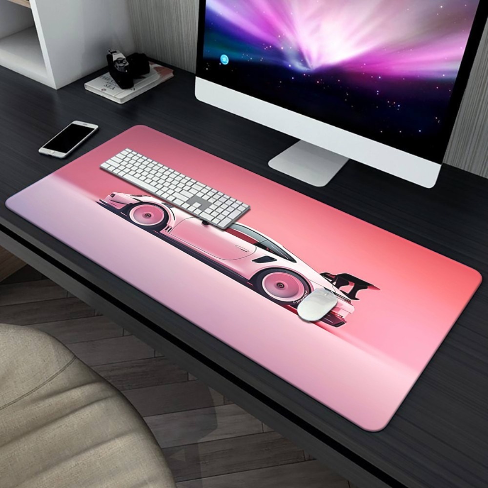 Pink Sports Car Illustration X - مراجعة Desk Setup Workspace وسعره