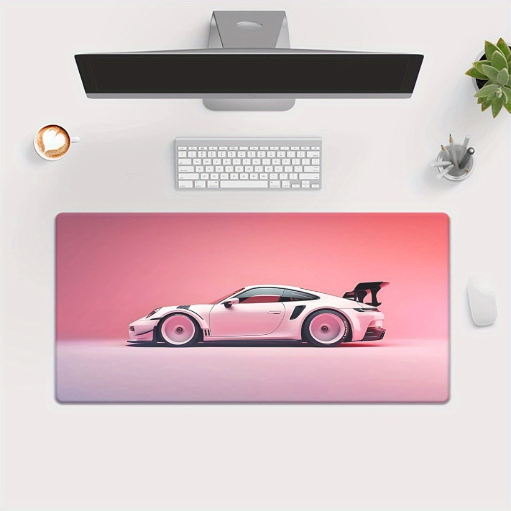 Pink Sports Car Illustration X - مراجعة Desk Setup Workspace وسعره