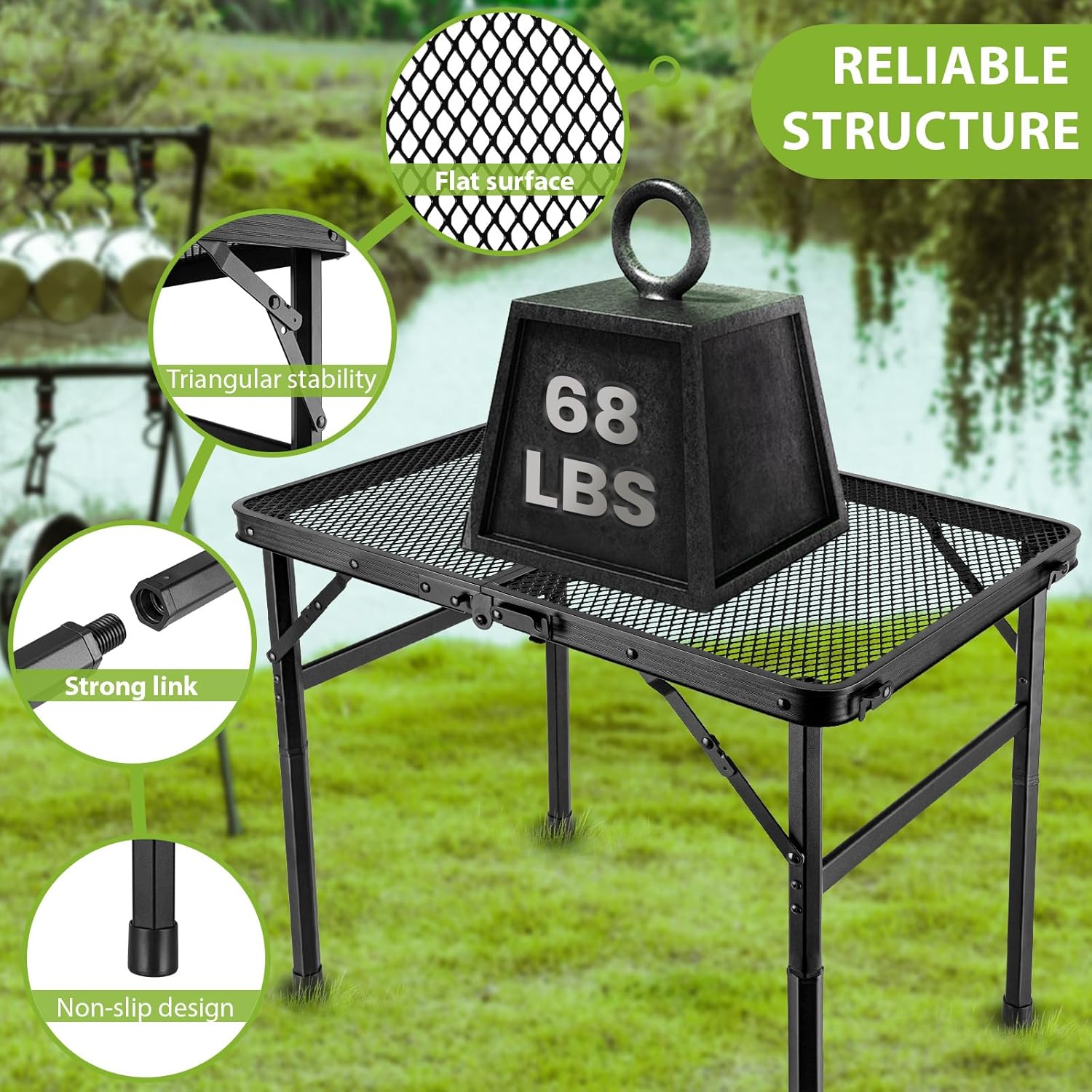 2x1.3 FT Folding Camping Table - مراجعة Desk Setup Productivity وسعره
