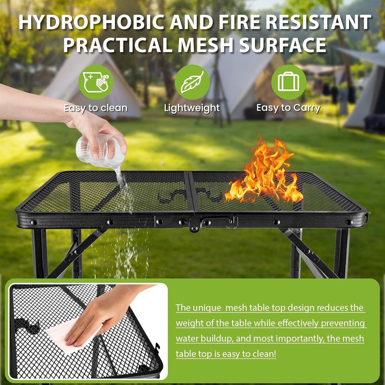 2x1.3 FT Folding Camping Table - مراجعة Desk Setup Productivity وسعره