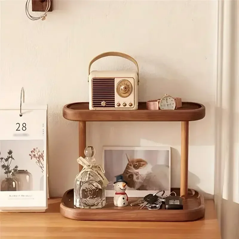 Hot Wooden Storage Shelf 2-Tie - مراجعة Desk Setup Productivity وسعره