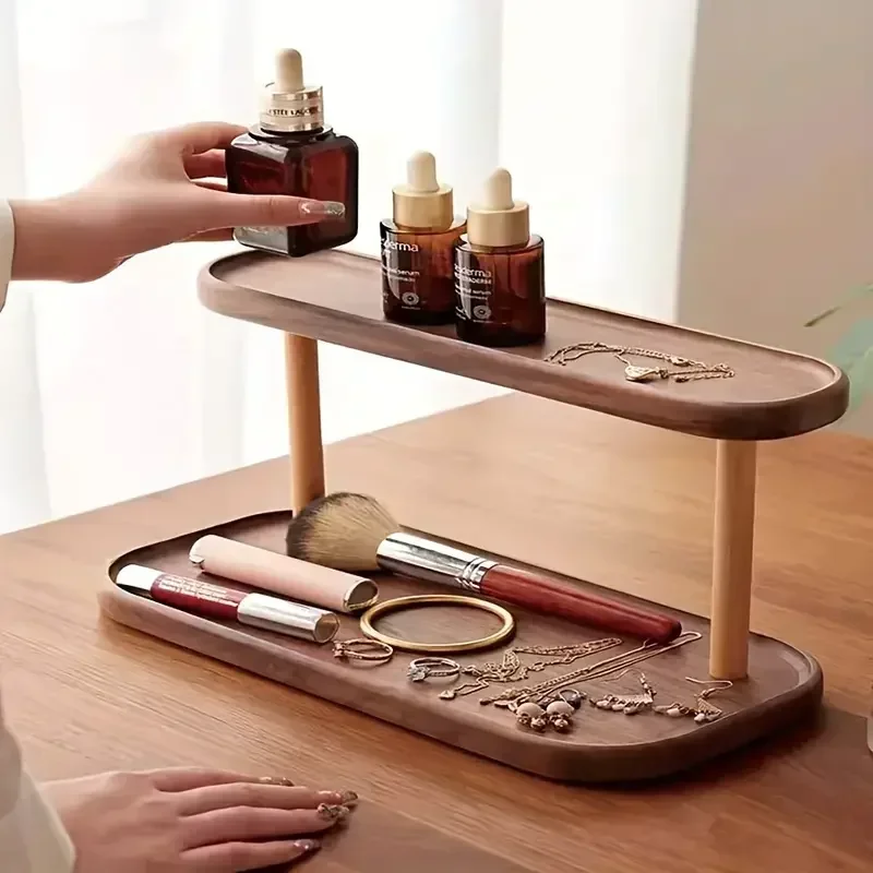 Hot Wooden Storage Shelf 2-Tie - مراجعة Desk Setup Productivity وسعره
