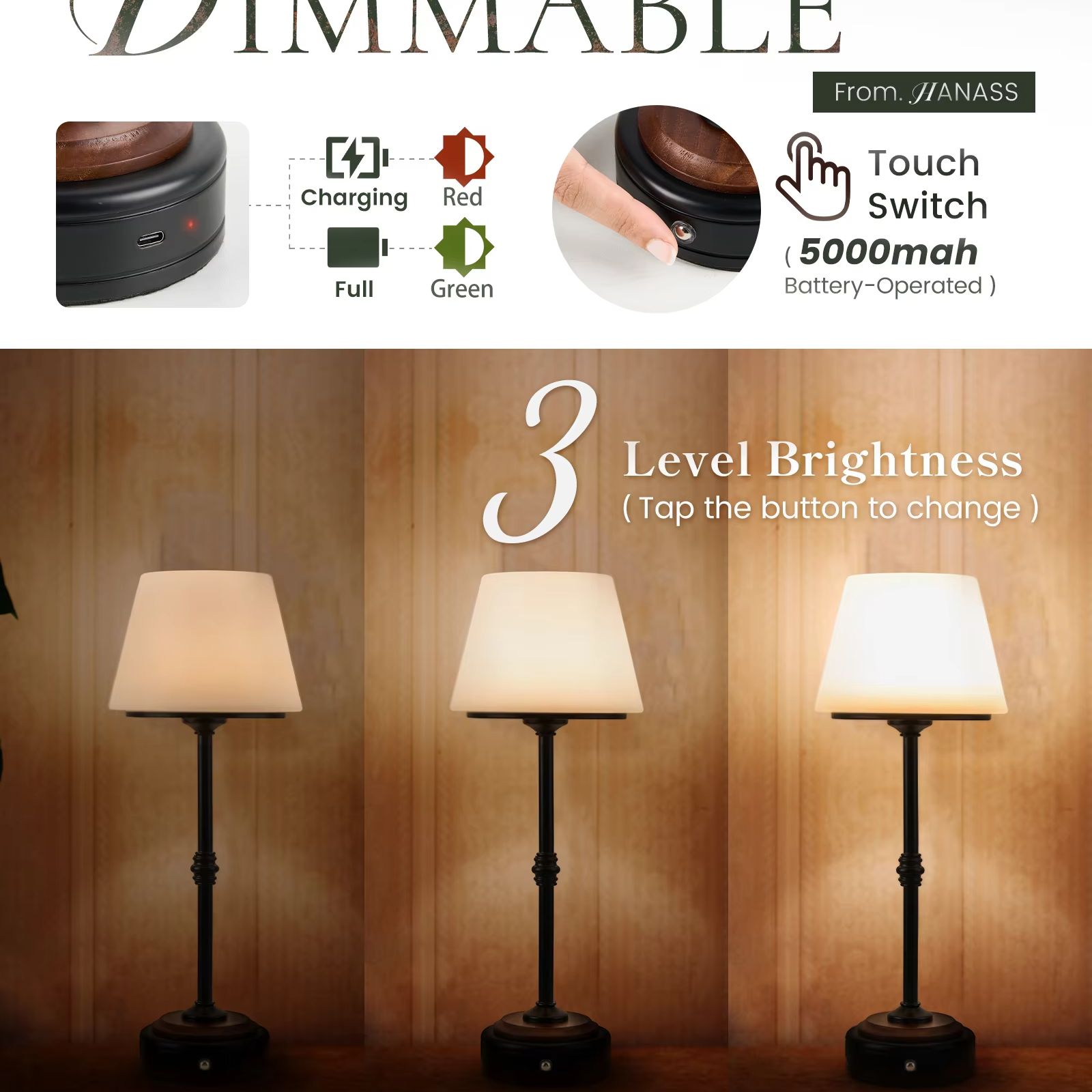 Cordless Table Lamps Set of  5 - مراجعة Desk Setup Modern وسعره