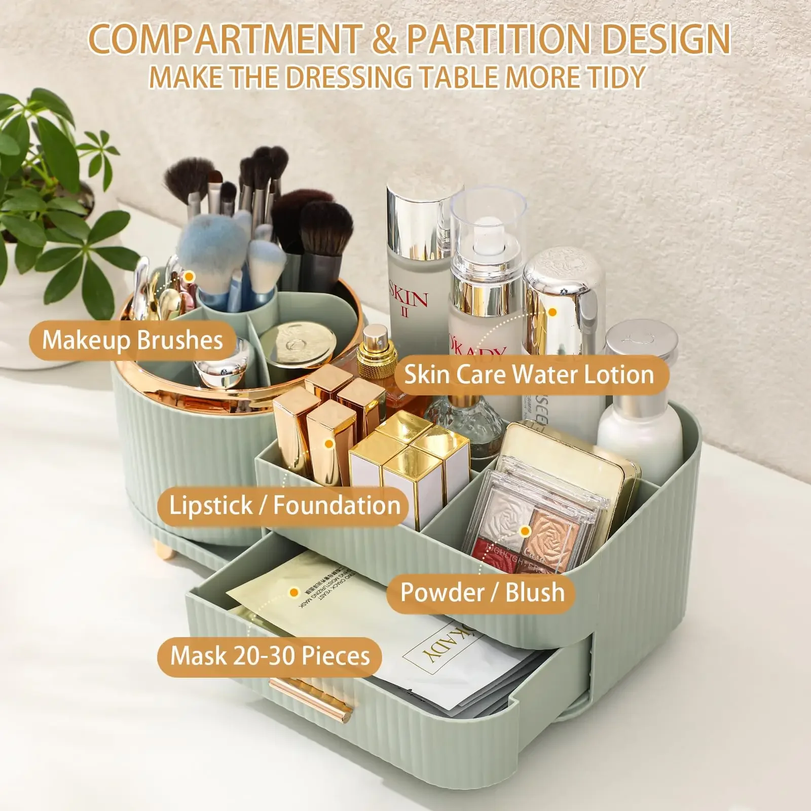 Makeup Brush Holder Large Capa - مراجعة Desk Drawer Unit وسعره