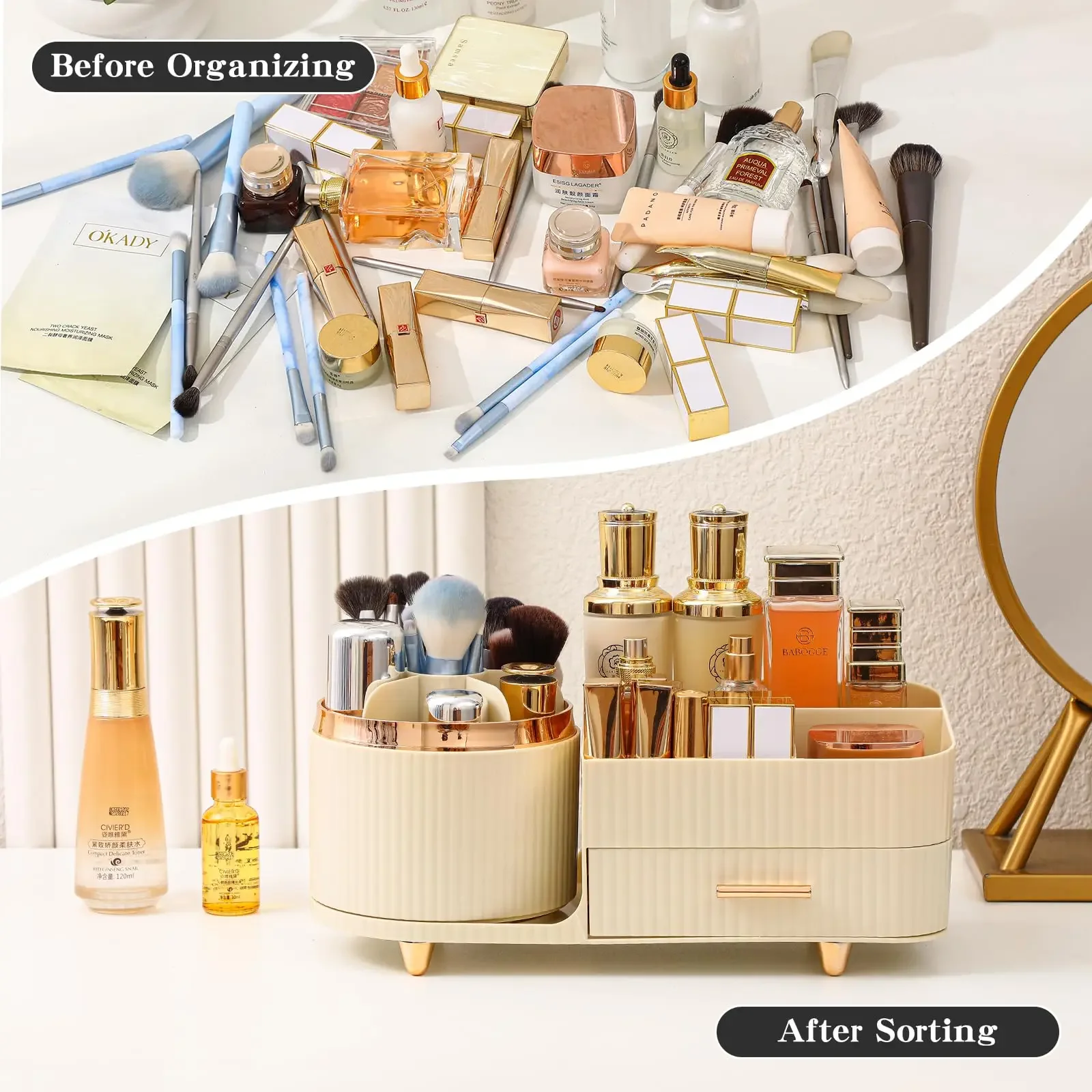 Makeup Brush Holder Large Capa - مراجعة Desk Drawer Unit وسعره