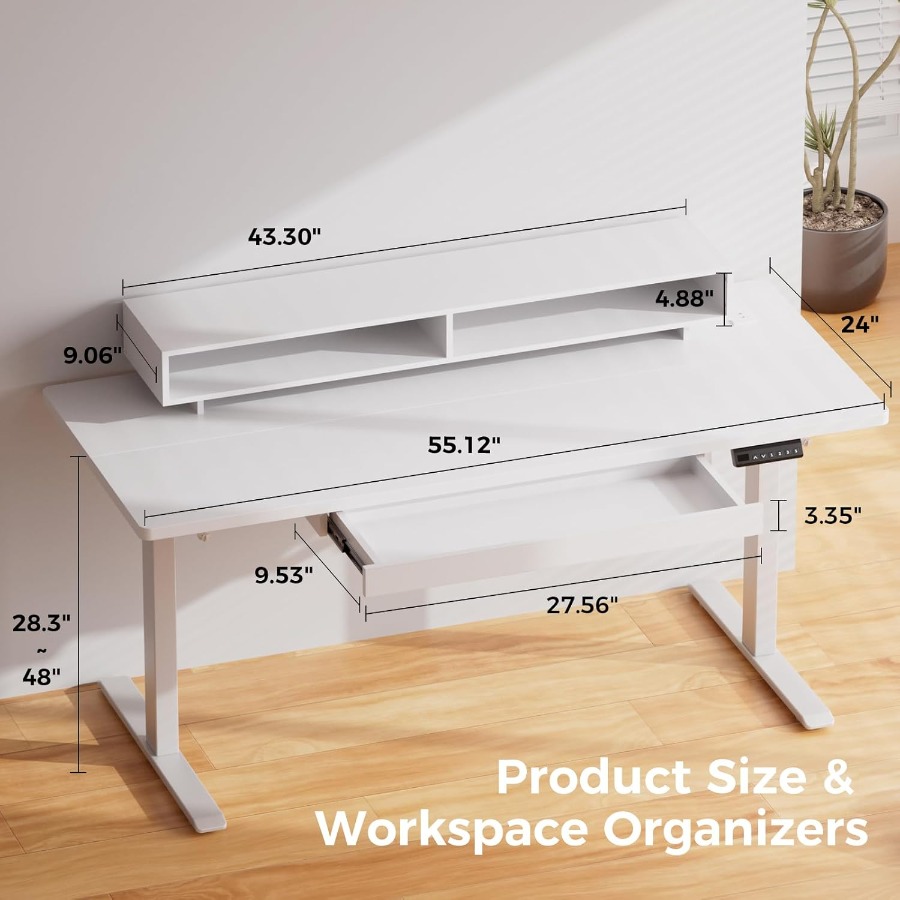 Height Adjustable Electric Sta - مراجعة Desk Setup Workspace وسعره