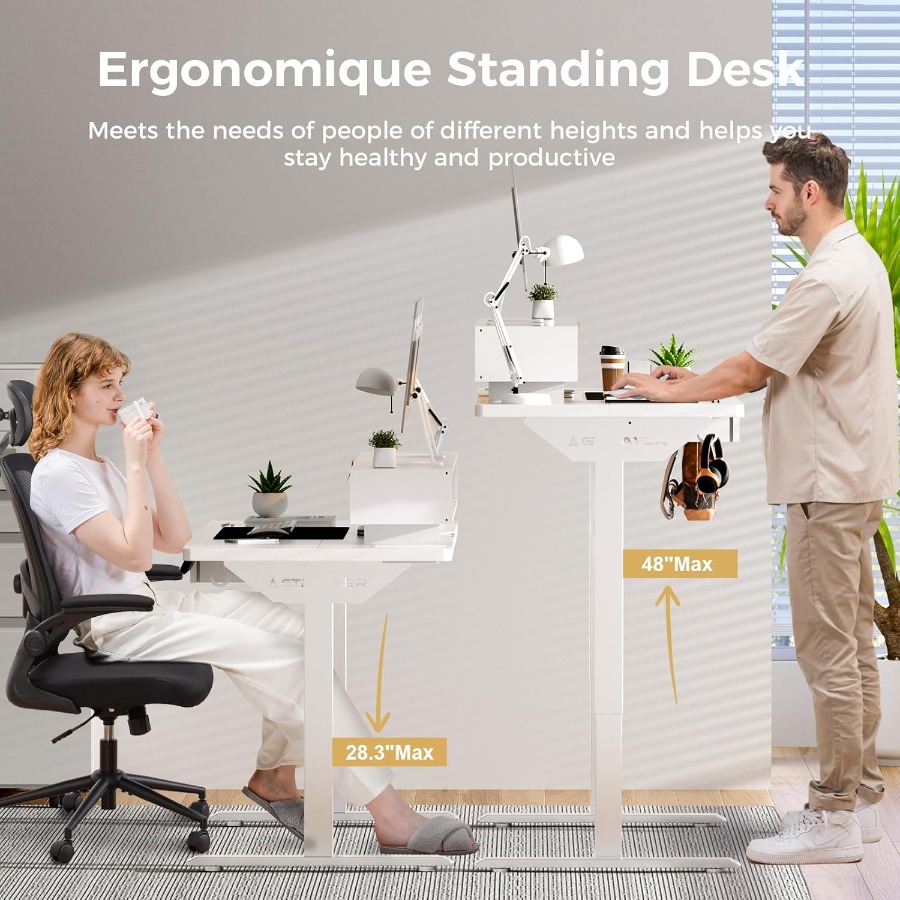Height Adjustable Electric Sta - مراجعة Desk Setup Workspace وسعره