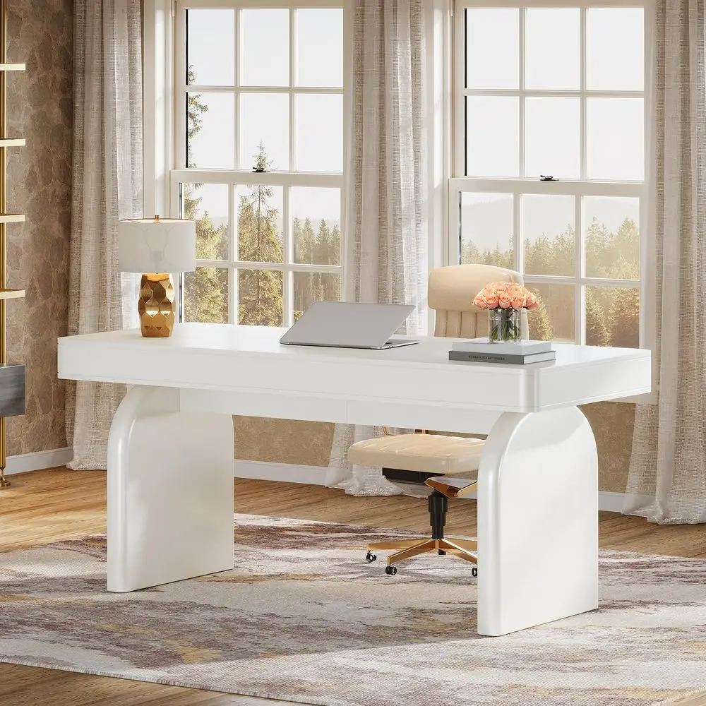 63 Inch Modern White Desk with - مراجعة Desk Drawer Unit وسعره