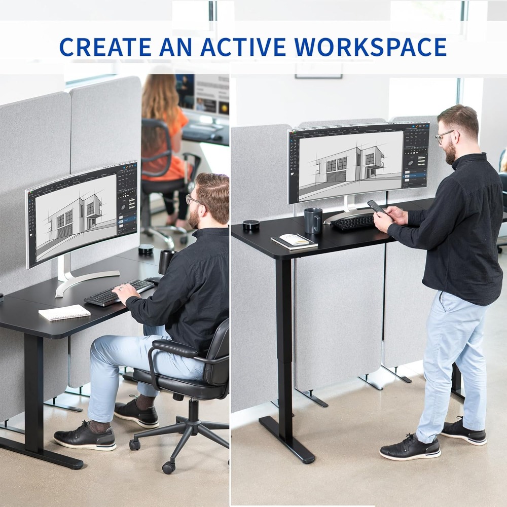 VIVO Electric 60 x 24 inch Sta - مراجعة Desk Setup Kit وسعره