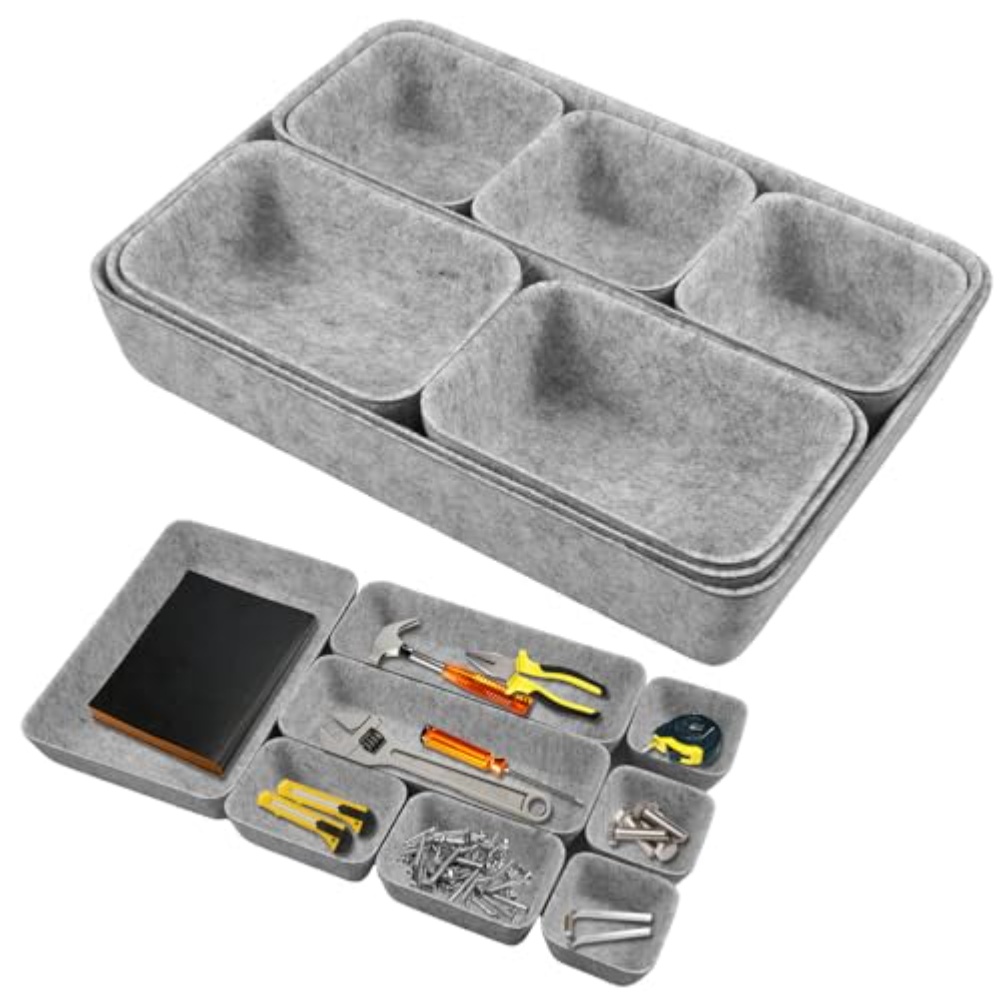8pcs/set Felt Storage Box Desk - مراجعة Desk Drawer Unit وسعره