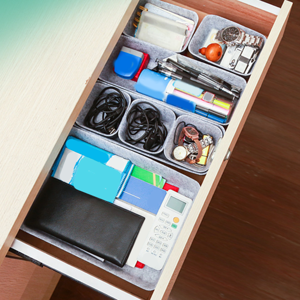 8pcs/set Felt Storage Box Desk - مراجعة Desk Drawer Unit وسعره