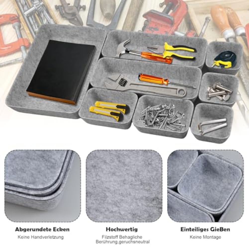 8pcs/set Felt Storage Box Desk - مراجعة Desk Drawer Unit وسعره
