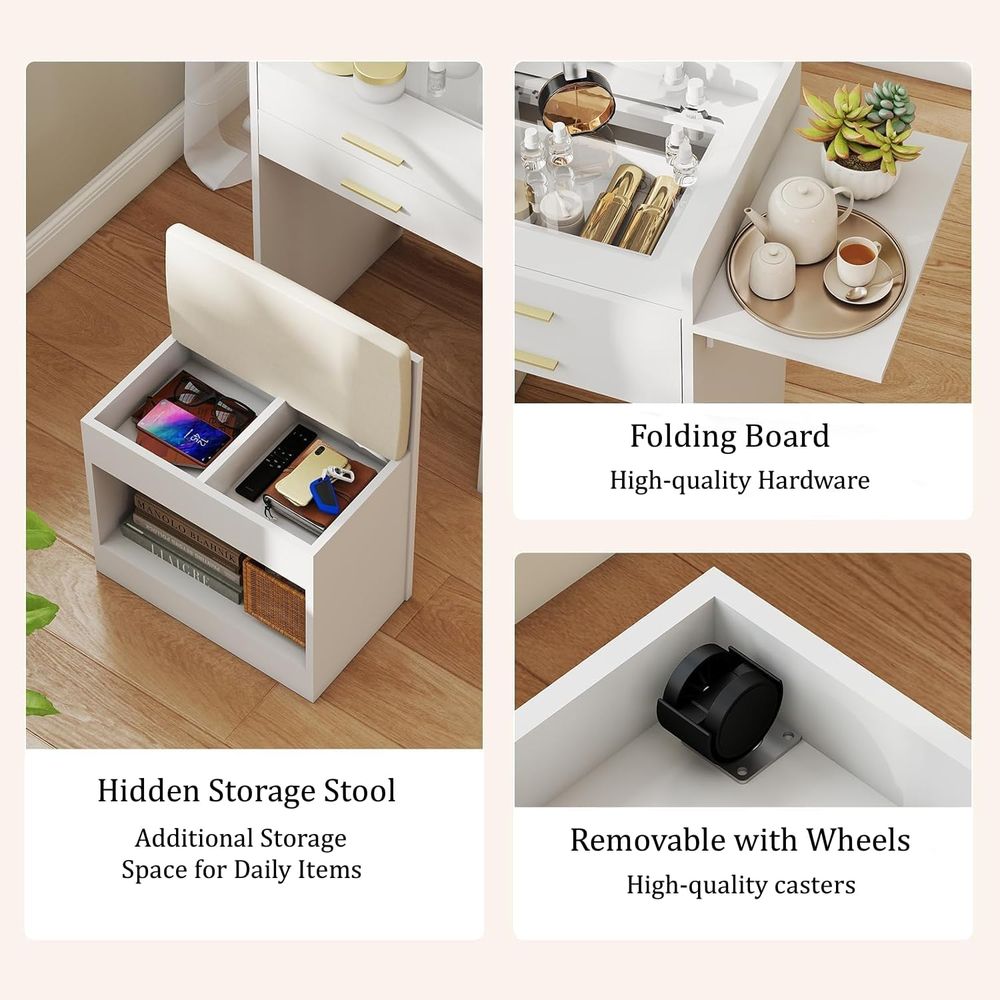 3-in-1 Vanity Desk Set, Flip-t - مراجعة Desk Setup In Small Bedroom وسعره