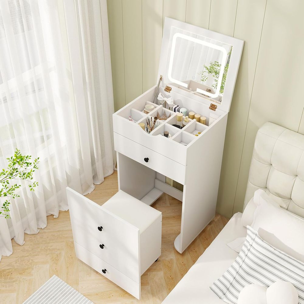 Small Vanity Desk Set, Makeup  - مراجعة Desk Setup In Small Bedroom وسعره