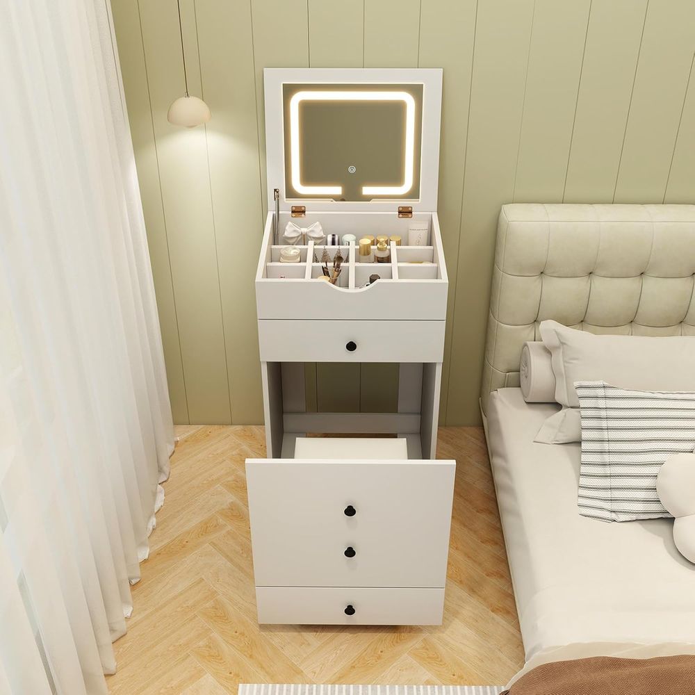 Small Vanity Desk Set, Makeup  - مراجعة Desk Setup In Small Bedroom وسعره
