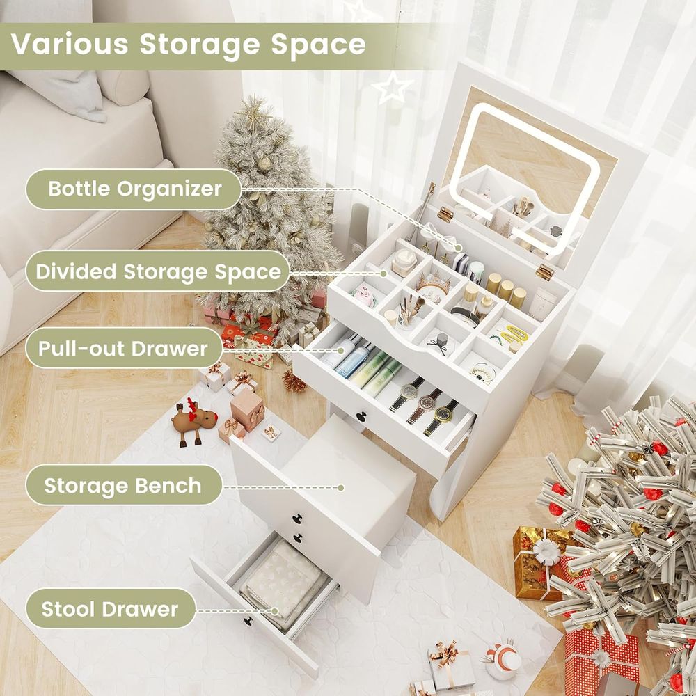 Small Vanity Desk Set, Makeup  - مراجعة Desk Setup In Small Bedroom وسعره