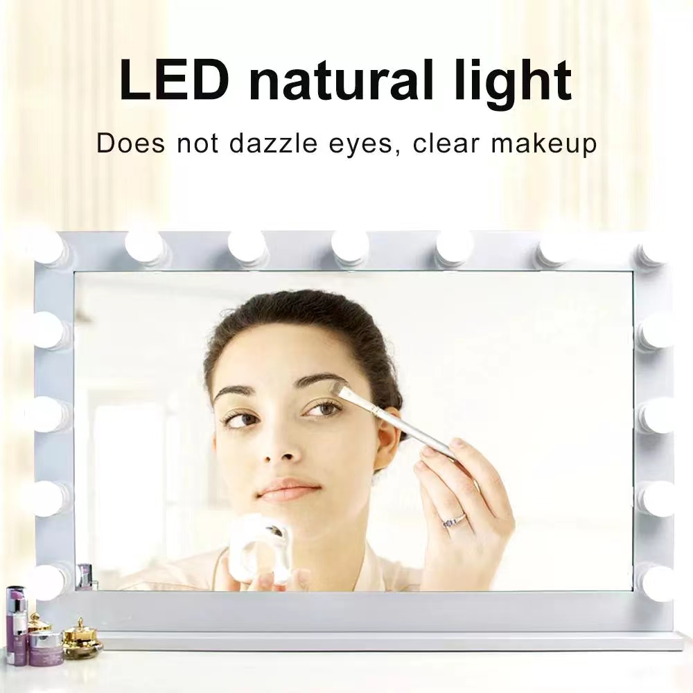 LED Light Paste Mirror Makeup  - مراجعة Desk Setup Modern وسعره