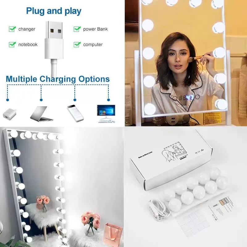 LED Light Paste Mirror Makeup  - مراجعة Desk Setup Modern وسعره