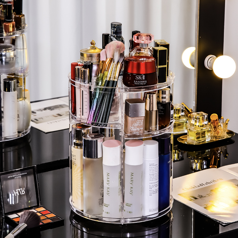 Rotating cosmetics storage box - مراجعة Desk Setup Productivity وسعره