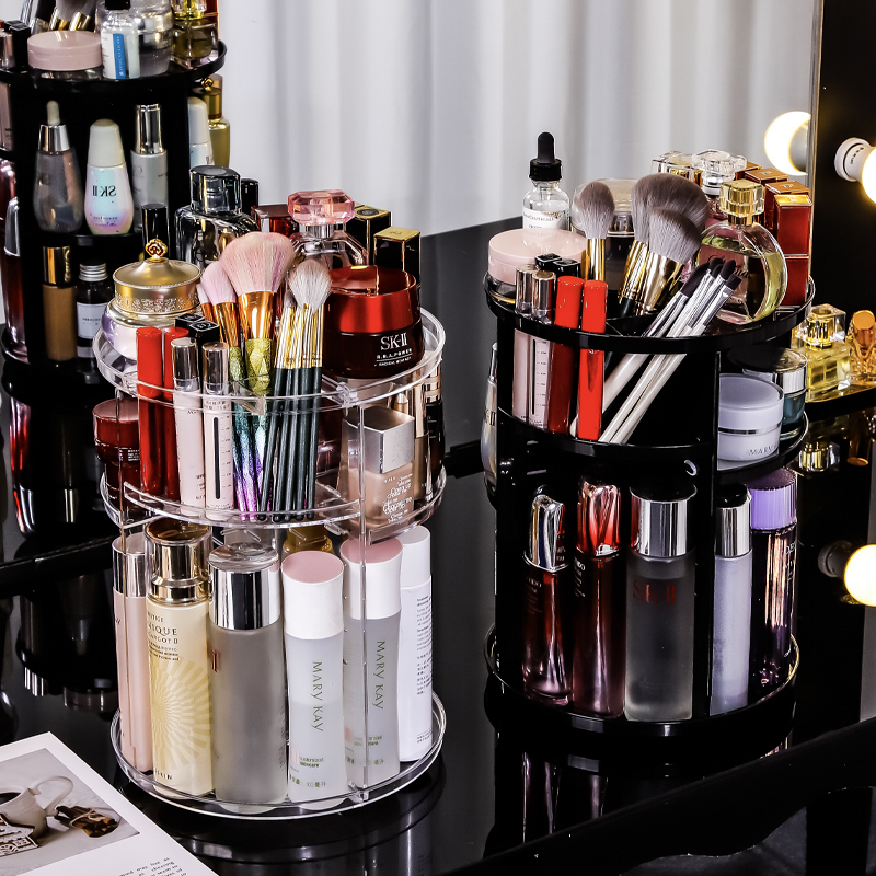 Rotating cosmetics storage box - مراجعة Desk Setup Productivity وسعره