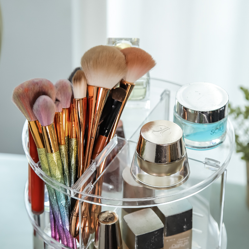 Rotating cosmetics storage box - مراجعة Desk Setup Productivity وسعره