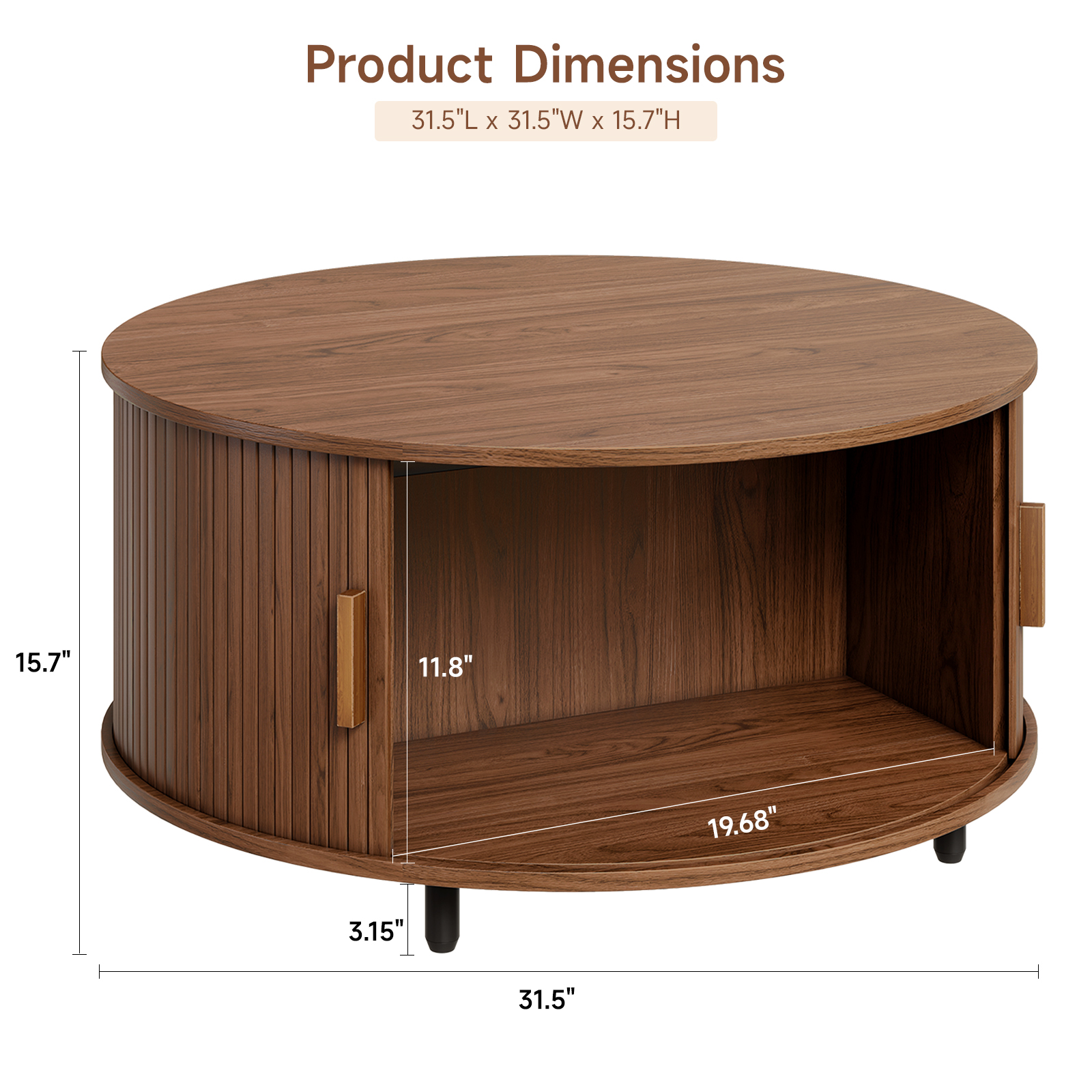 Round Coffee Table with Storag - مراجعة Desk Setup Modern وسعره
