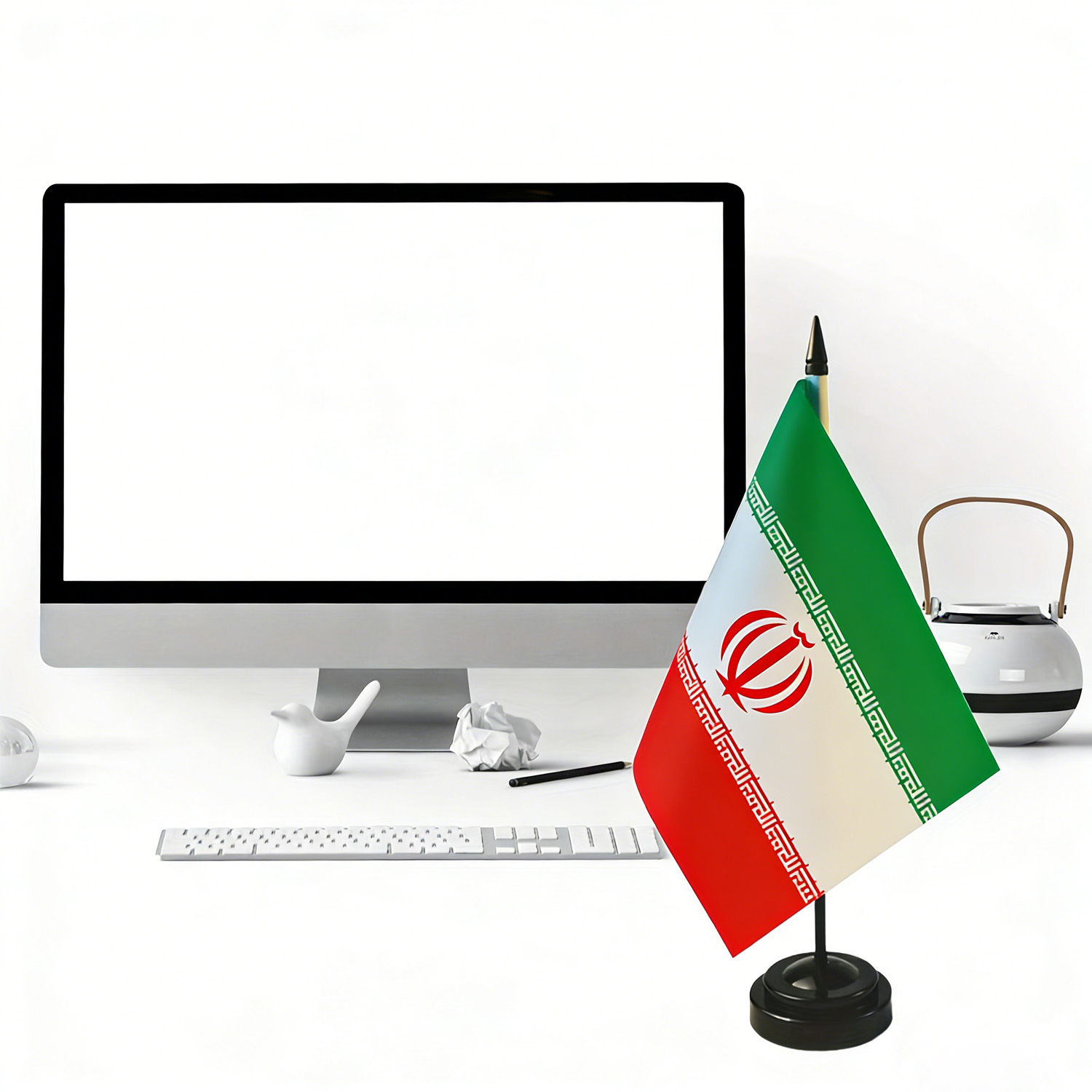 1 set Iran Table Flag - Iran - - مراجعة Desk Setup Kit وسعره