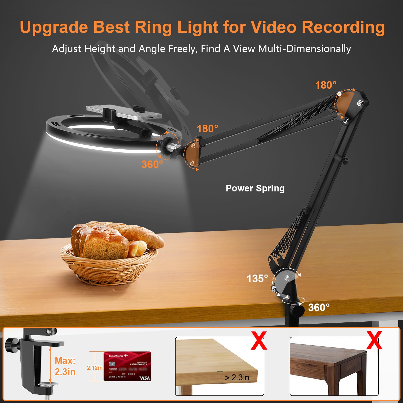 Nice Overhead Tripod With Ring - مراجعة Desk Setup Modern وسعره