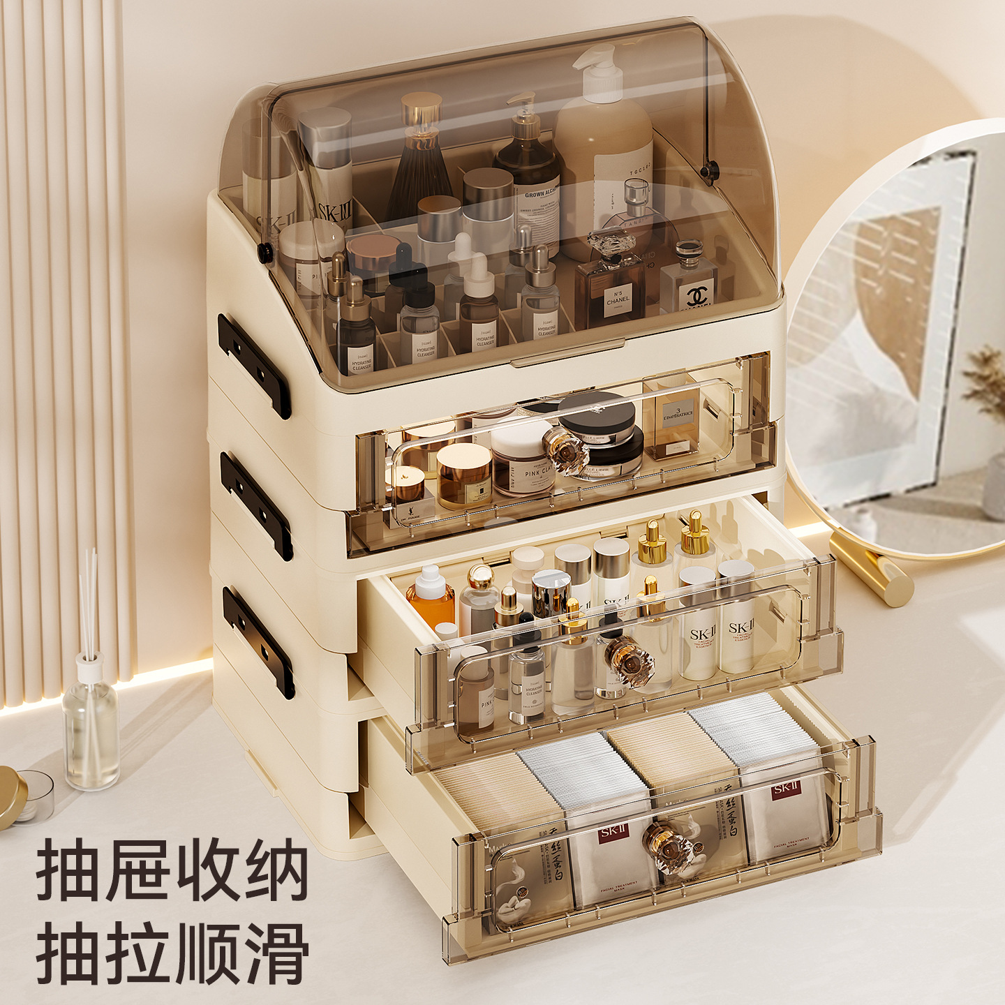 Luxury covered cosmetics stora - مراجعة Desk Setup Productivity وسعره
