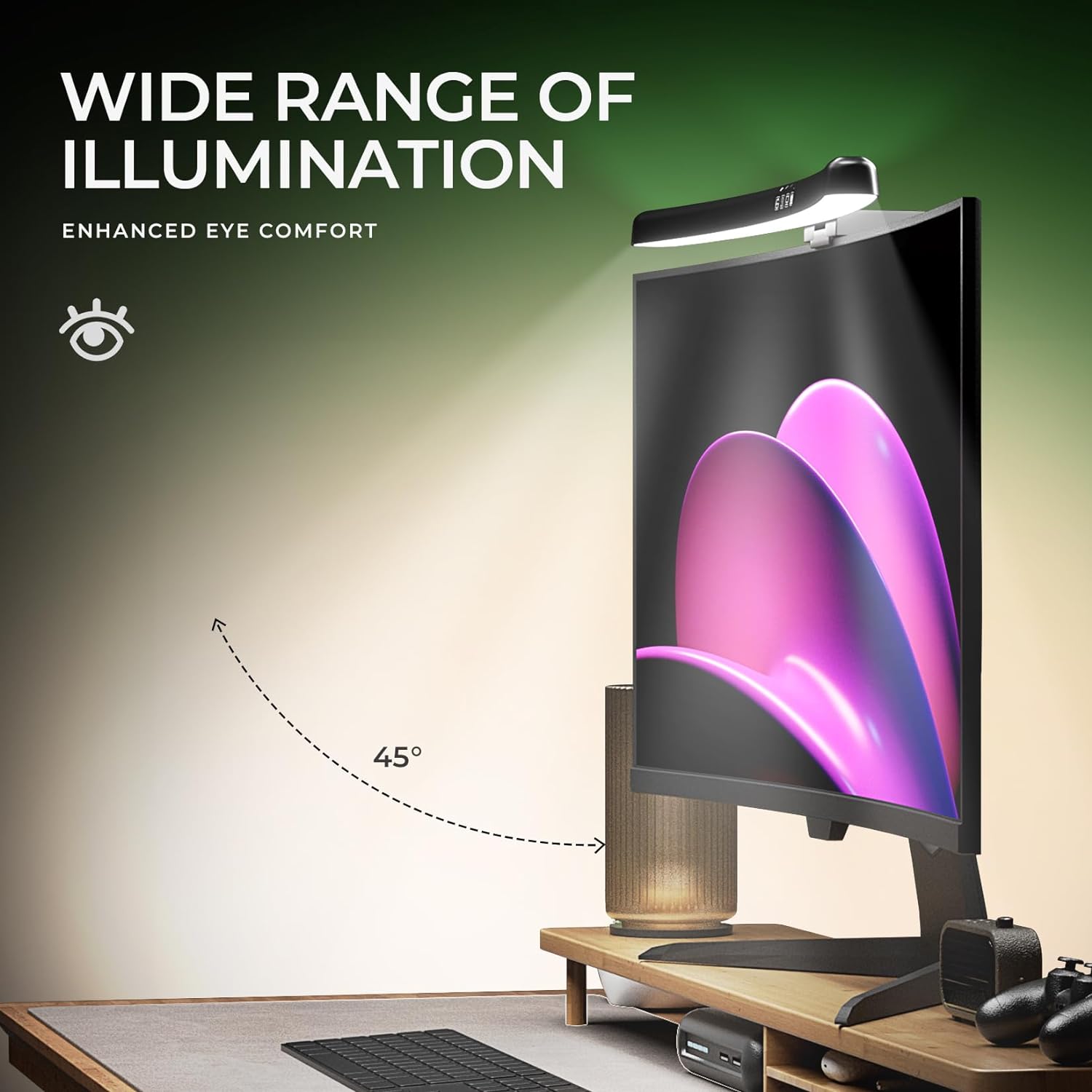 Curved Monitor Light Bar 3 Col - مراجعة Desk Setup Modern وسعره