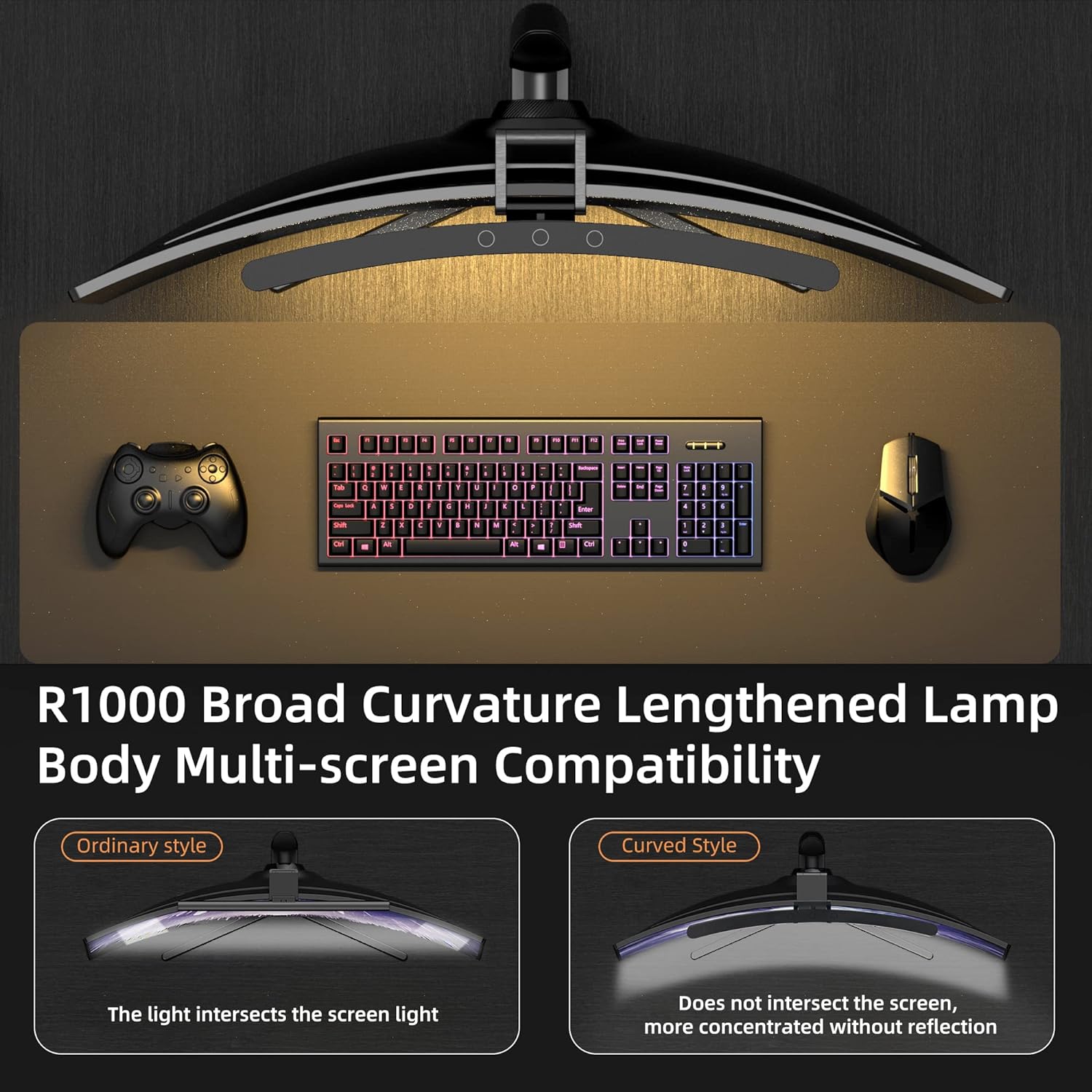 Curved Monitor Light Bar 3 Col - مراجعة Desk Setup Modern وسعره