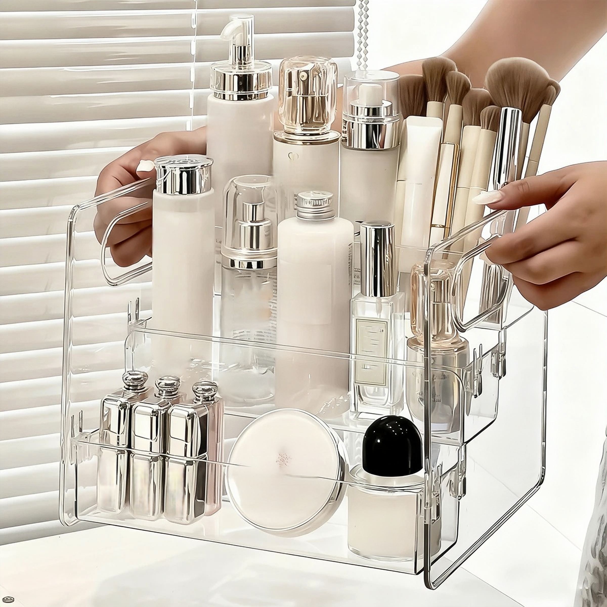 Cosmetics Desktop Storage Box, - مراجعة Desk Setup Productivity وسعره