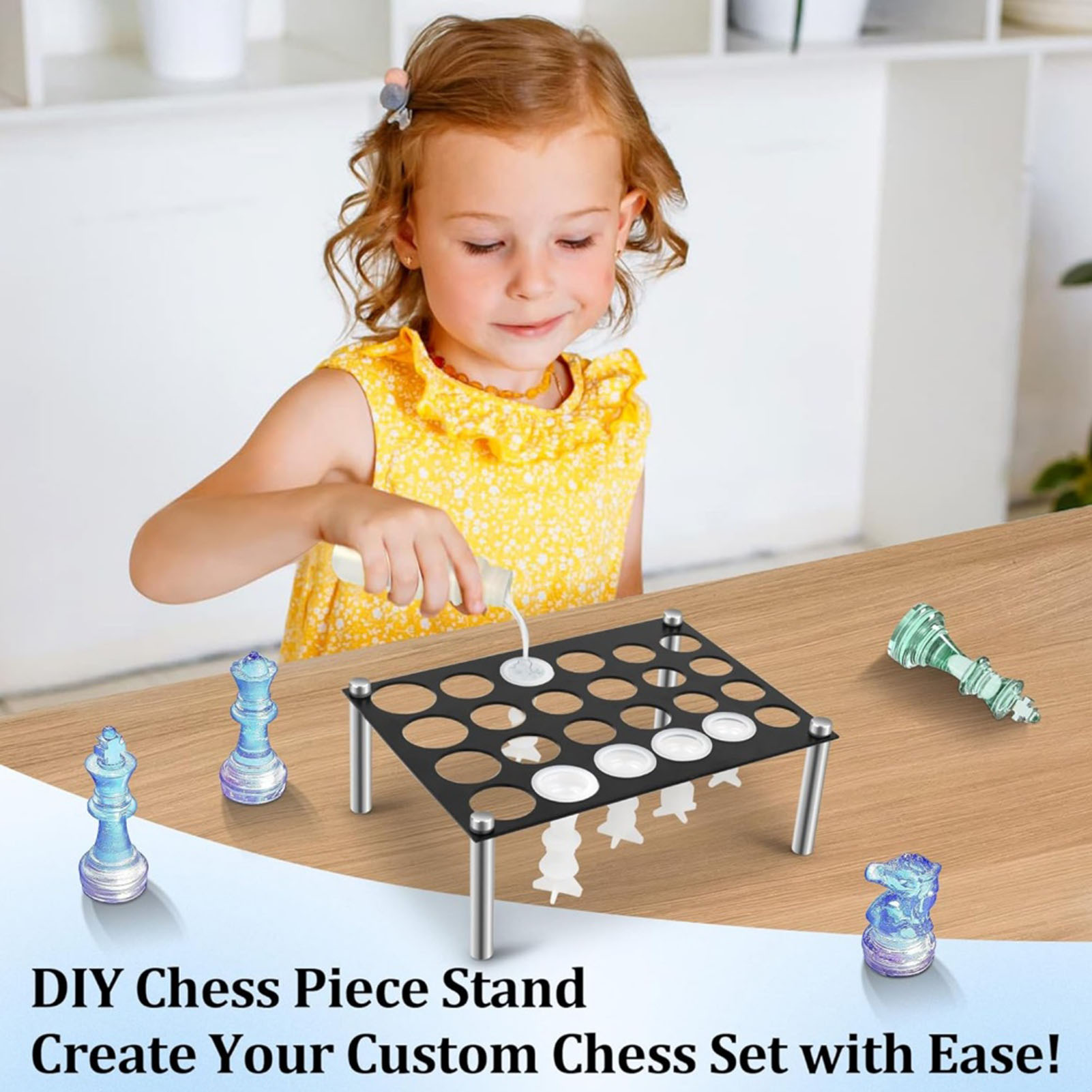 Chess Piece Holder for DIY Sil - مراجعة Desk Setup Kit وسعره