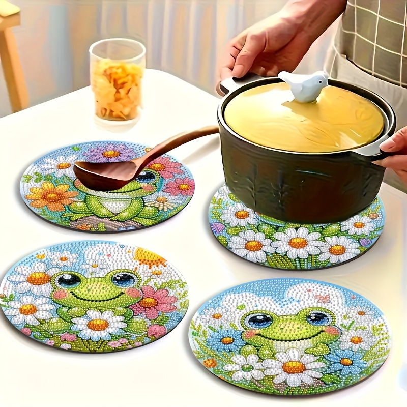 4-piece frog patterned wooden  - مراجعة Desk Setup Modern وسعره