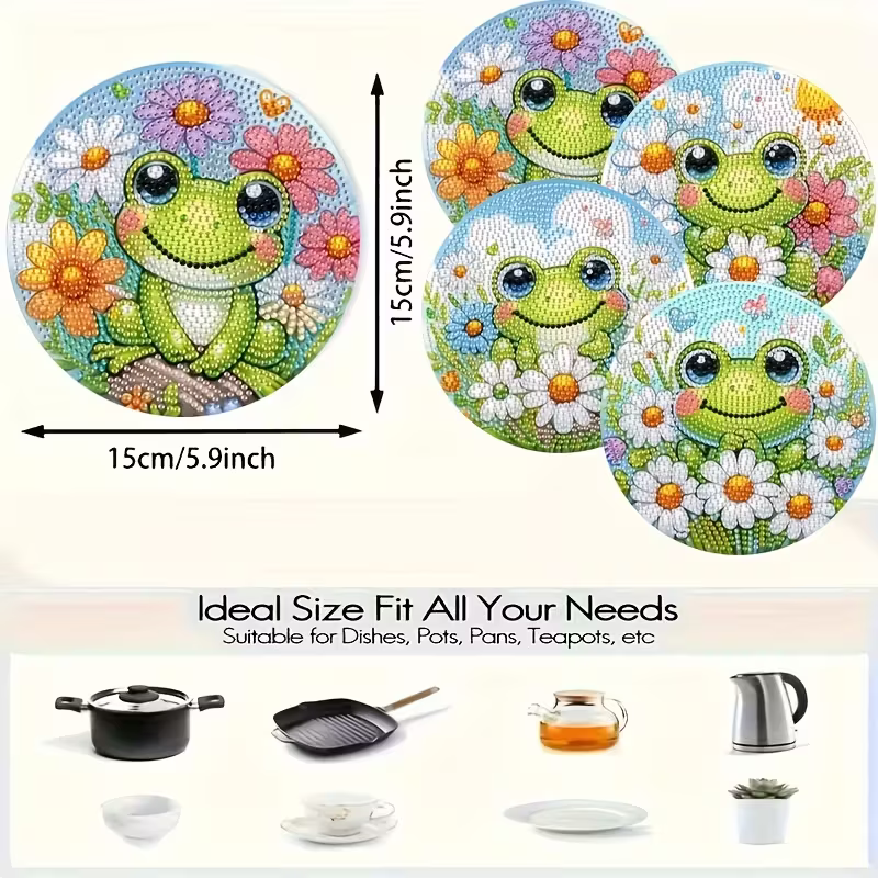 4-piece frog patterned wooden  - مراجعة Desk Setup Modern وسعره