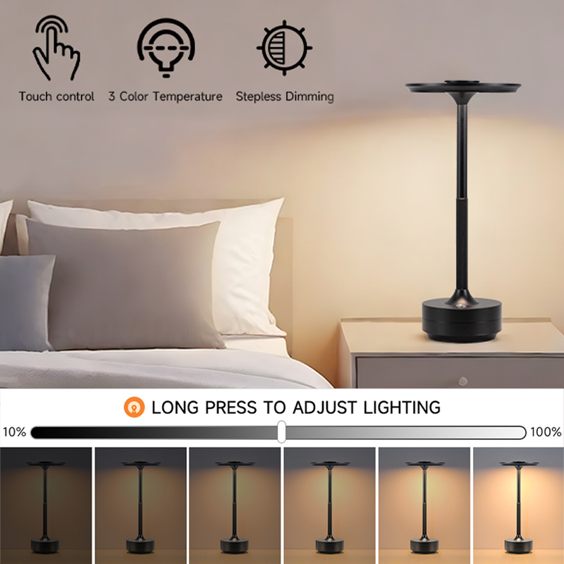 Cordless desk lamp, LED rechar - مراجعة Desk Setup On Bed وسعره