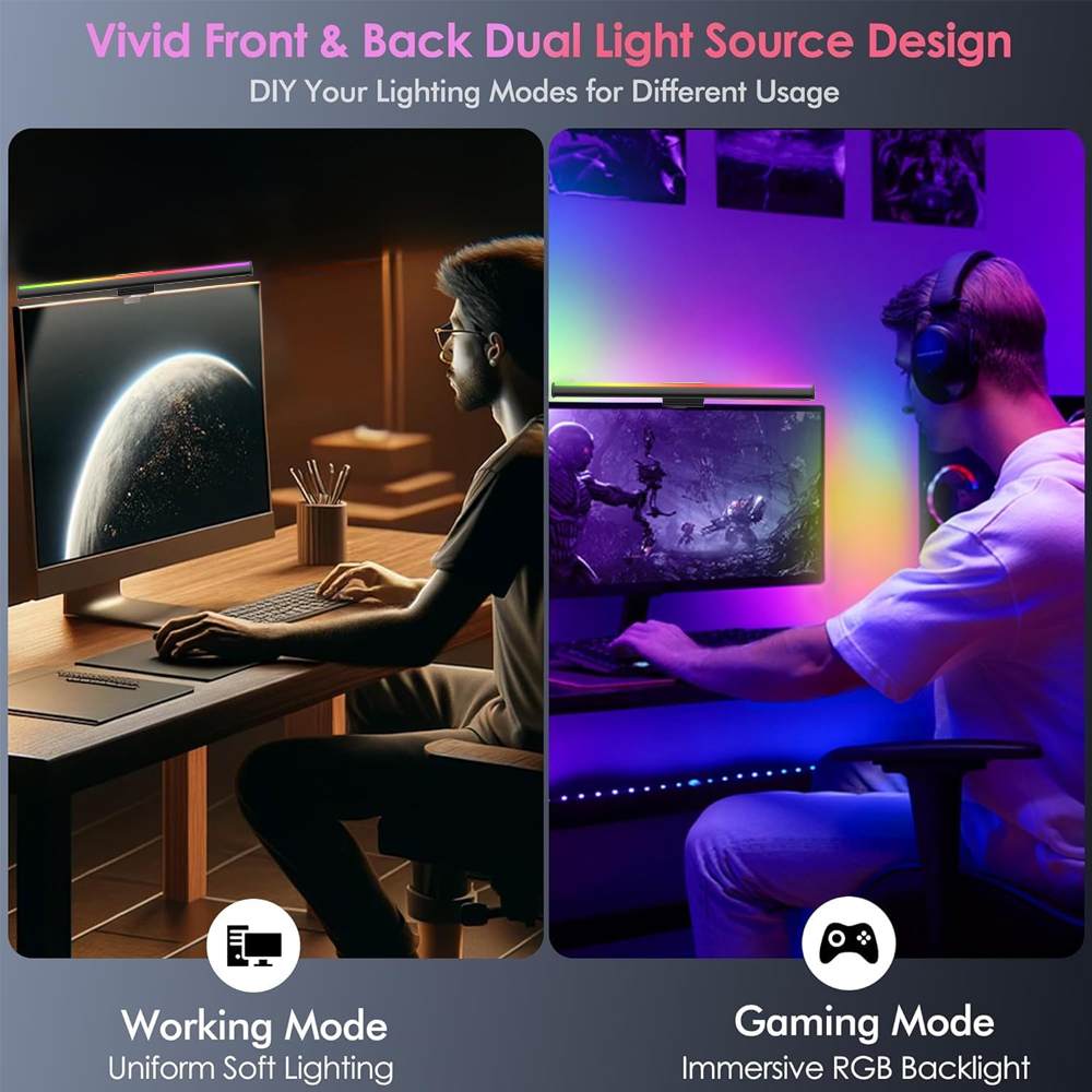 RGB Lightbar Monitor Light Bar - مراجعة Desk Setup On Bed وسعره
